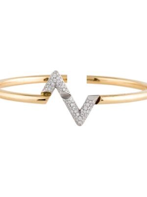 18K Louis Volt Upside Down Diamond Bracelet