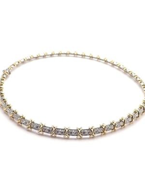 18K T Schlumberger Eighteen Stone Choker Necklace