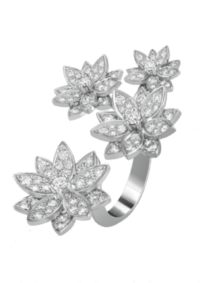 18K Lotus Four Flowers Ring