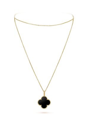 18K Magic Alhambra One Motifs Black Clover Necklace