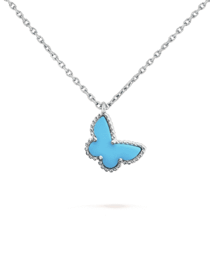 18K Sweet Alhambra Blue Butterfly Necklace