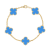 18K Vintage Alhambra Five Motifs Agate Clover Bracelet