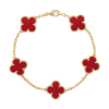 18K Vintage Alhambra Five Motifs Carnelian Clover Bracelet