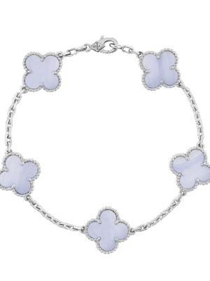18K Vintage Alhambra Five Motifs Chalcedony Clover Bracelet