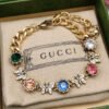 18K Double G Interlocking G Crystals Bracelet