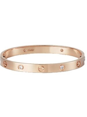 18K Rose Gold Four Diamonds Love Bracelet