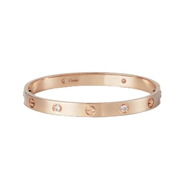 18K Rose Gold Four Diamonds Love Bracelet