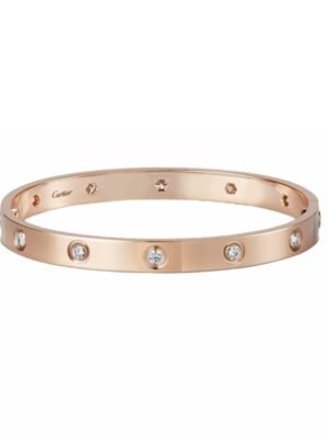18K Rose Gold Ten Diamonds Love Bracelet