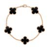 18K Vintage Alhambra Five Motifs Clover Onyx Bracelet