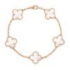 18K Vintage Alhambra Five Motifs Pearl Bracelet