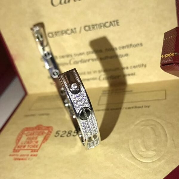 18K Love Diamond-Paved Ceramic Bracelet