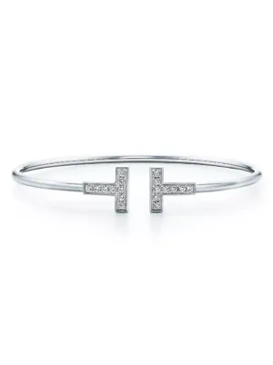 18K T Diamond Wire Bracelet