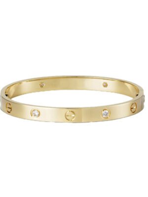 18K Yellow Gold Four Diamonds Love Bracelet