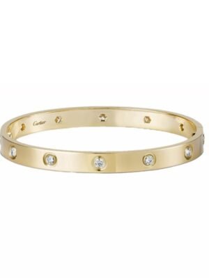 18K Yellow Gold Ten Diamonds Love Bracelet