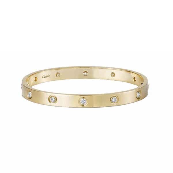 18K Yellow Gold Ten Diamonds Love Bracelet