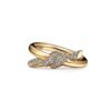 18K Yellow Gold Knot Double Row Diamonds Ring