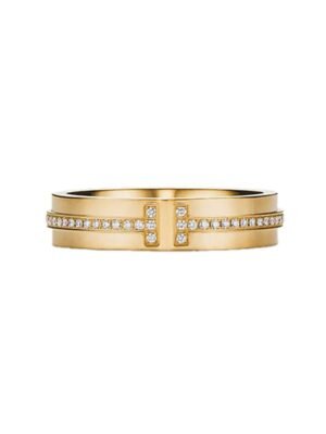 18K Yellow Gold T Narrow Diamond Ring
