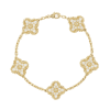 18K Vintage Alhambra Diamonds Clover Bracelet