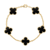 18K Vintage Alhambra Five Motifs Black Clover Bracelet