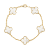 18K Vintage Alhambra Five Motifs Pearl Bracelet