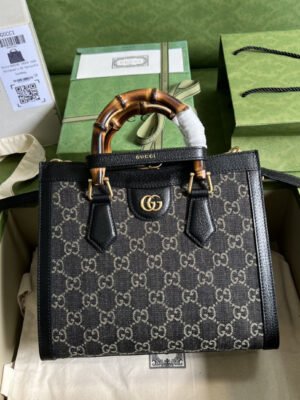 gg Diana Small Tote Bag Black For Women 10.6in/27cm gg 660195 17QDT 3177