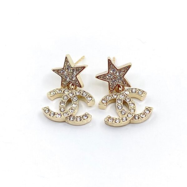 18K CC Star Diamond Earrings