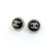 18K CC Black Crystal Earrings