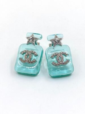 18K CC Perfume Blue Bottle Earrings