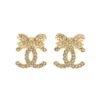 18K CC Strass Bow Stud Earrings