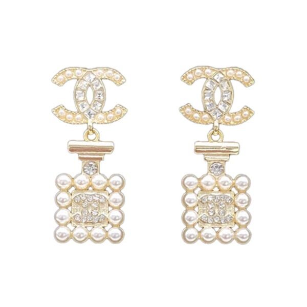 18K CC Pearl Shape Earrings
