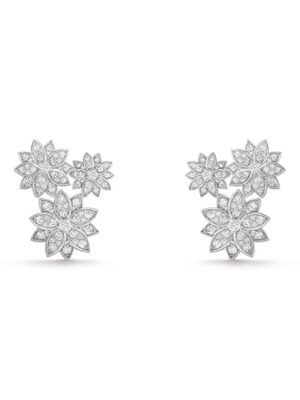 18K Lotus Three Flowers Earrings
