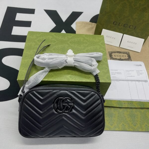 gg Marmont Matelasse Shoulder Bag Black For Women, Women’s Bags 9.5in/24cm gg