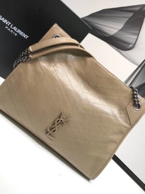YSSL Niki Medium Shopping Bag Beige For Women 12.6in/32cm YSL