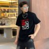 Loewe Black T-Shirt with Red and White Logo