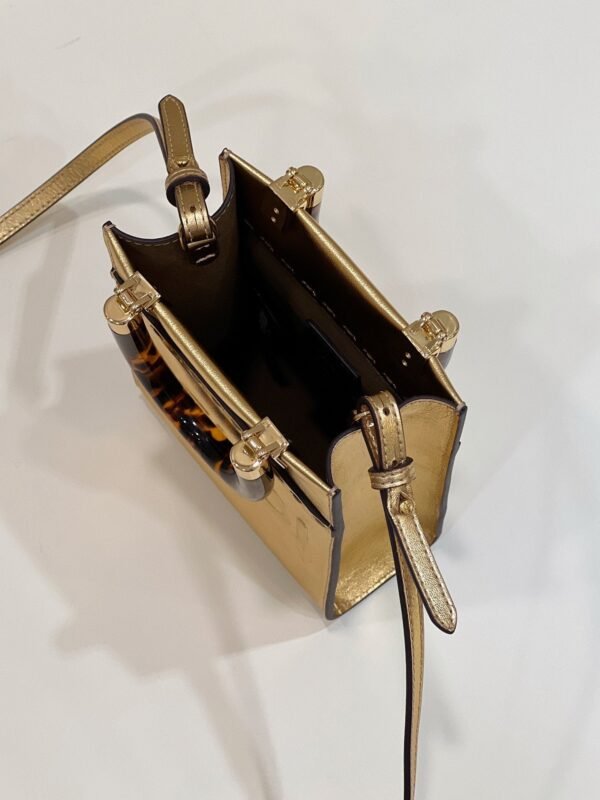 FI Mini Sunshine Shopper Gold For Women, Handbags, Shoulder And Crossbody Bags 7.1in/18cm FF 8BS051AJH7F1GNN