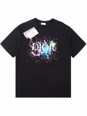 Dior Color Splash Graphic T-Shirt - Black