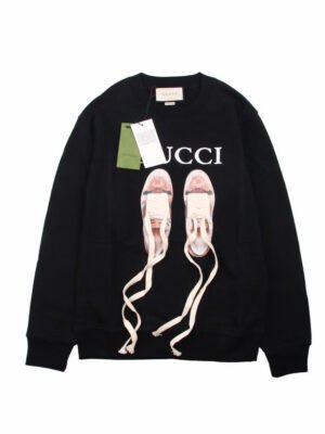 Gucci Black Sweatshirt with Ballet Slippers Print
