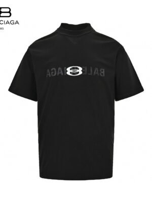 Balenciaga Reflective Logo Black T-Shirt