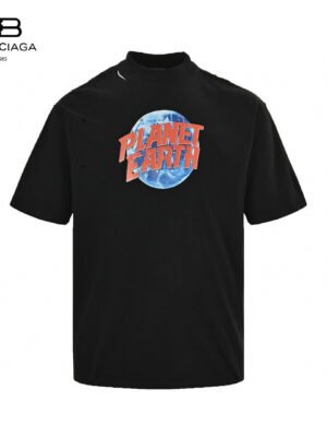 Balenciaga Planet Earth Black T-Shirt