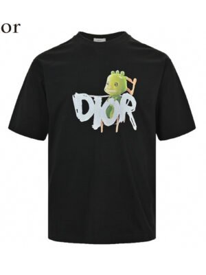Dior Green Monster Graphic Black T-Shirt