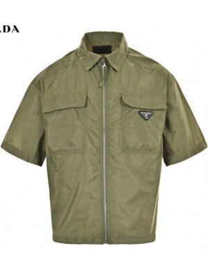 Prada Olive Green Short-Sleeve Jacket