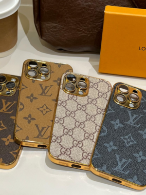 Lou Classic Monogram iPhone Case With Electroplated Gold Edges