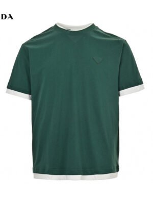 Prada Green Contrast Trim T-Shirt