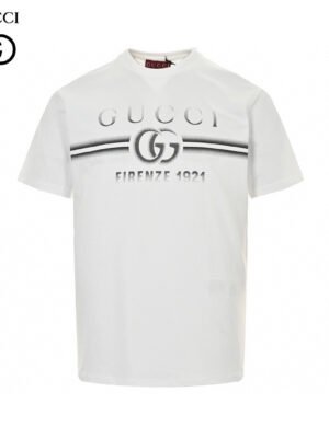 Gucci White T-Shirt with Firenze 1921 Logo