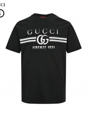 Gucci Black T-Shirt with Firenze 1921 Logo