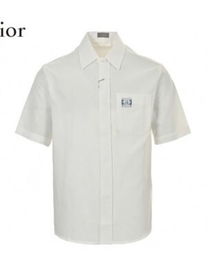 Dior Short Sleeve Button-Up Shirt (White)