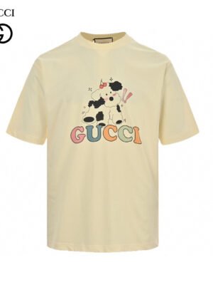 Gucci Cartoon Cow Logo T-Shirt (Cream)
