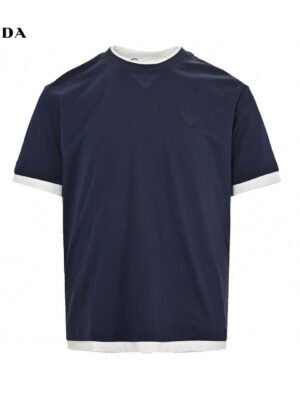 Prada Navy Contrast Trim T-Shirt