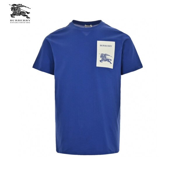 1_c2754cd5-3b00-41a4-973a-5fdcc572e9f2 Burberry Embroidered Patch T-Shirt (Blue)