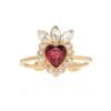 18K Double G Crystal Heart Ring